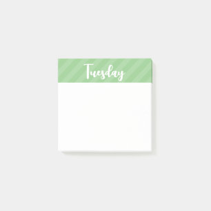 Bloco De Notas Terça-feira - Verdes - Dias da Semana - Postar Not