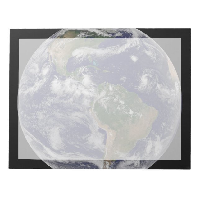 Bloco De Notas Terra cheio Mostrando Vários Sistemas De Tempestad (Frente)