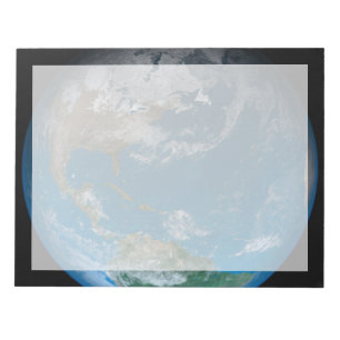 Bloco De Notas Terra De cheio Com A América Do Norte E Do Sul.