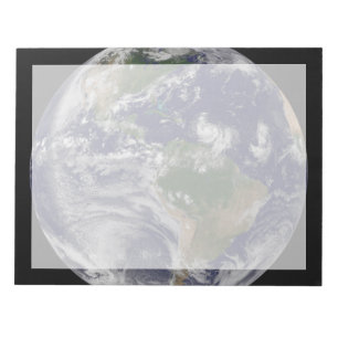 Bloco De Notas Terra De cheio Com Tempestades Tropicais No Atlânt