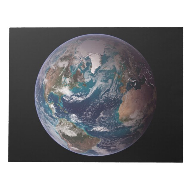 Bloco De Notas Terra Marble Azul (Hemisfério Ocidental) (Frente)