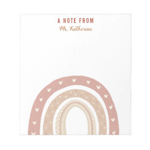 Bloco De Notas Terracotta Boho Rainbow Obrigado Presente