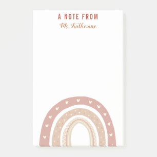 Bloco De Notas Terracotta Boho Rainbow Obrigado Presente