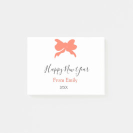Bloco De Notas Terracotta bow happy new year name year boho retro