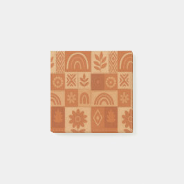 Bloco De Notas Terracotta Patchwork Quilt Rustic Farmhouse Floral