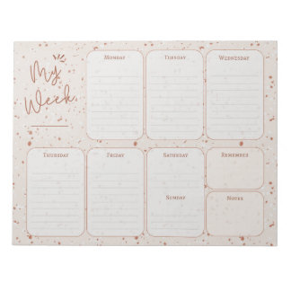 Bloco De Notas Terrazzo Weekly Planner