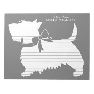 Bloco De Notas Terrier Escocês Cachorro Scotty Filhote Scottie Bl