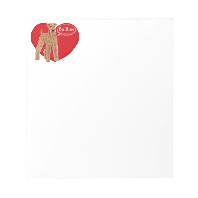 Bloco De Notas Terrier Irlandês Valentine (Frente)