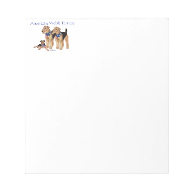 Bloco De Notas Terriers Galeses Americanos (Frente)