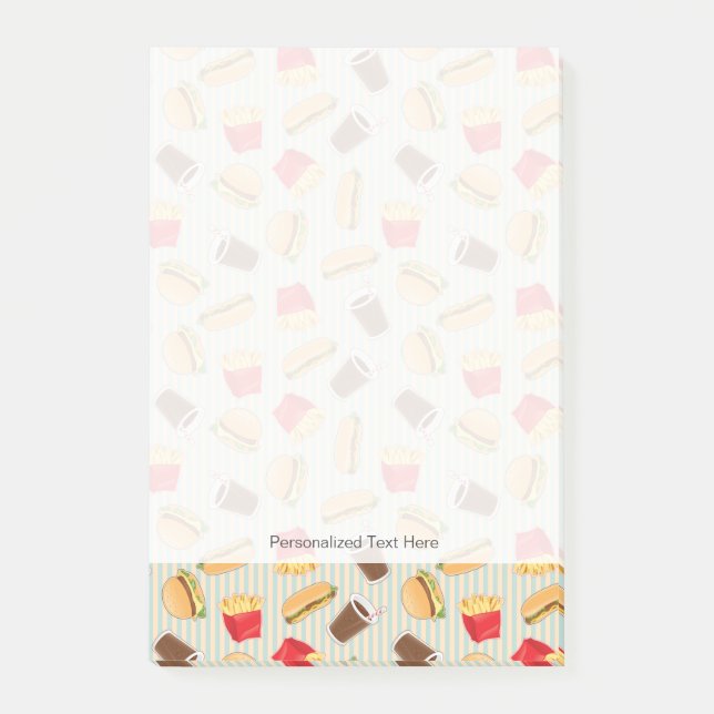 Bloco De Notas Teste padrão 2 do fast food (Frente)