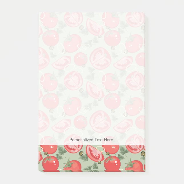 Bloco De Notas Teste padrão abstrato com tomate (Frente)