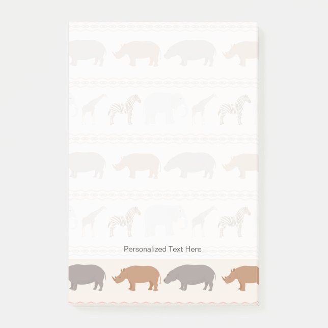 Bloco De Notas Teste padrão africano 1 dos animais (Frente)