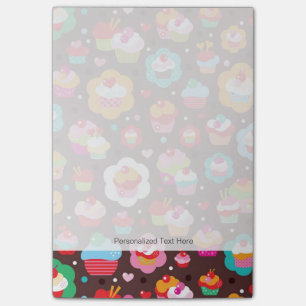 Bloco De Notas Teste padrão bonito do bolo do copo