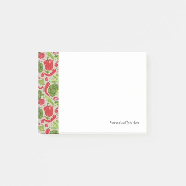 Bloco De Notas Teste padrão brilhante dos legumes frescos (Frente)