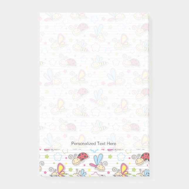 Bloco De Notas teste padrão com insetos (Frente)