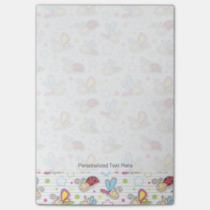 Bloco De Notas teste padrão com insetos