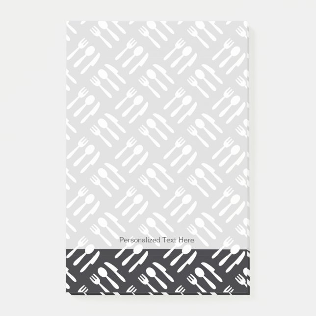 Bloco De Notas Teste padrão da faca da colher da forquilha (Frente)