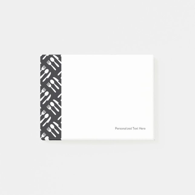 Bloco De Notas Teste padrão da faca da colher da forquilha (Frente)