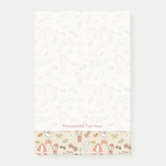 Bloco De Notas Teste padrão das férias de verão (Frente)