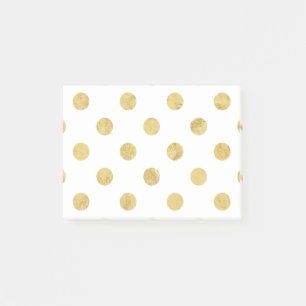 Bloco De Notas Teste padrão de bolinhas elegante da folha Dourado