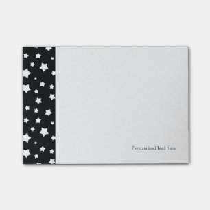 Bloco De Notas Teste padrão de estrelas preto e branco