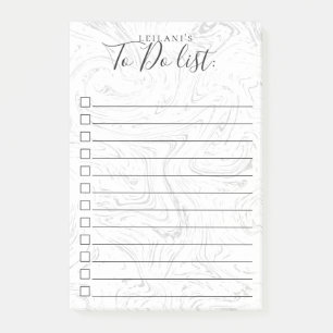 Bloco De Notas Teste padrão de mármore branco bonito