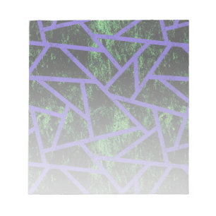 Bloco De Notas Teste padrão de mosaico violeta e verde