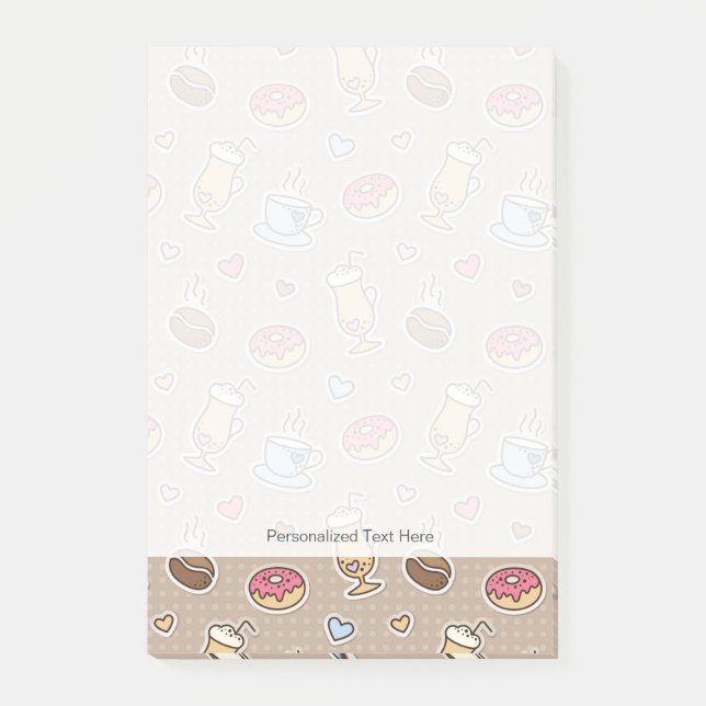 Bloco De Notas Teste padrão do café (Frente)