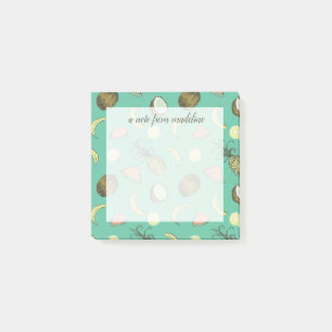 Bloco De Notas Teste padrão do Doodle da fruta tropical