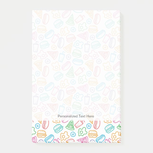 Bloco De Notas Teste padrão do fast food (Frente)