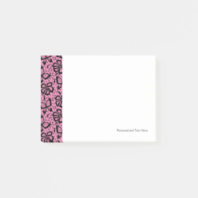 Bloco De Notas teste padrão do laço com borboletas (Frente)