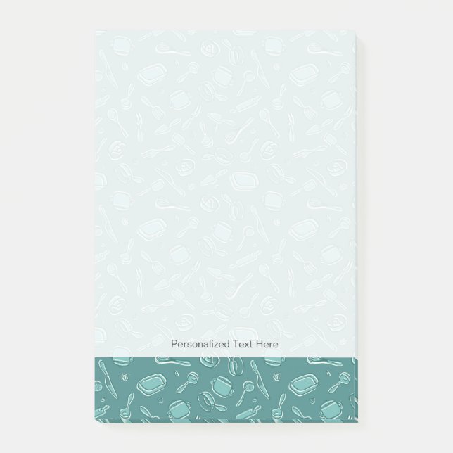 Bloco De Notas Teste padrão dos utensílios da cozinha (Frente)