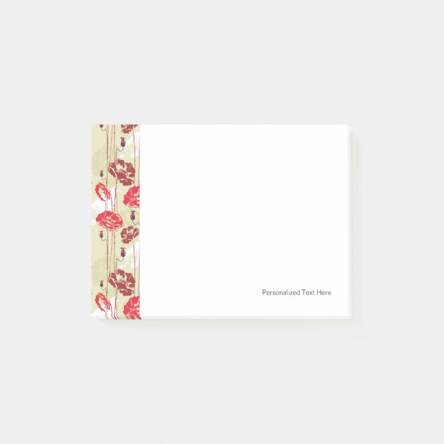Bloco De Notas Teste padrão floral 2 da elegância abstrata (Frente)