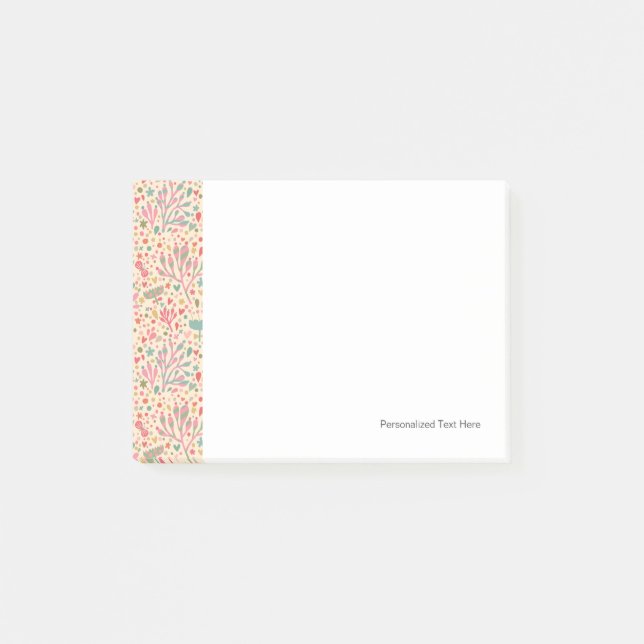 Bloco De Notas Teste padrão floral brilhante (Frente)