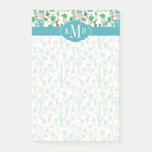 Bloco De Notas Teste padrão floral natural bonito dos cactos