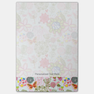 Bloco De Notas Teste padrão floral no estilo retro 2