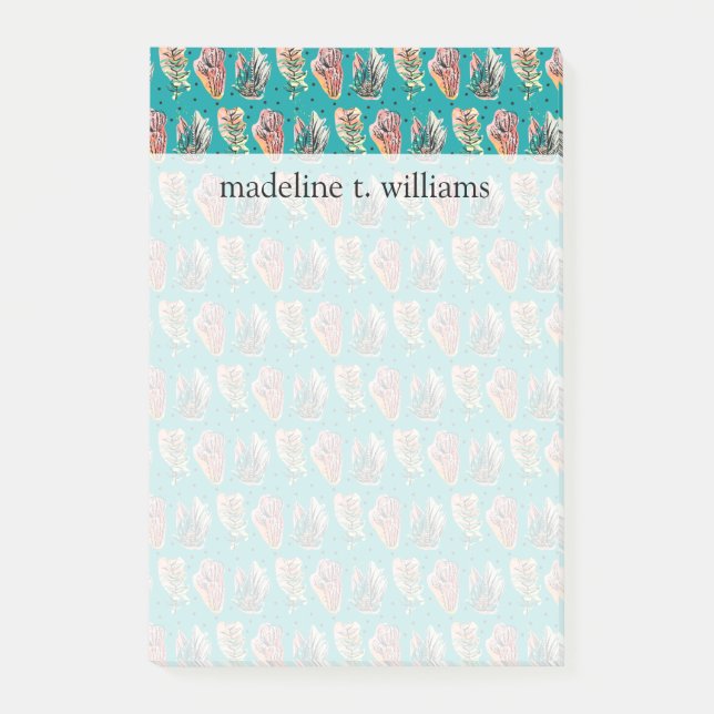 Bloco De Notas Teste padrão gráfico abstrato do Succulent do (Frente)