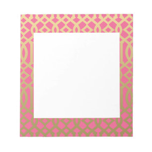 Bloco De Notas Teste padrão moderno Dourado e cor-de-rosa da
