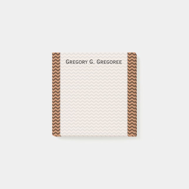 Bloco De Notas Teste padrão ondulado marrom & escuro da luz (Frente)