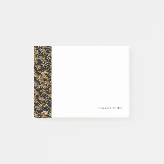 Bloco De Notas Teste padrão oriental do dragão do mar (Frente)