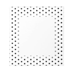 Bloco De Notas Teste padrão preto e branco das bolinhas simples