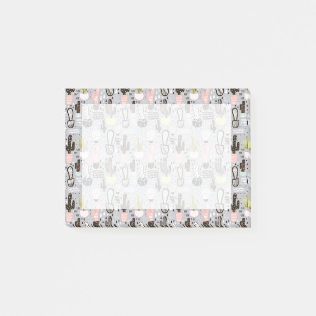 Bloco De Notas Teste padrão Textured tirado mão do cacto (Frente)