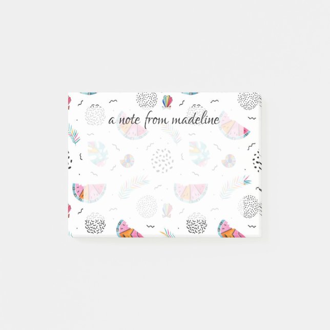 Bloco De Notas Teste padrão tropical do verão do estilo de (Frente)