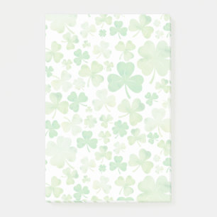 Bloco De Notas Teste padrão verde do trevo da Aquarela do Dia de