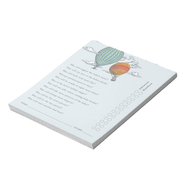 Bloco De Notas Teste principal do balão de ar quente para cima e  (Invertido)