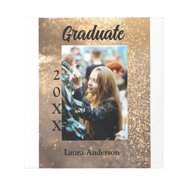 Bloco De Notas Texto de classe de nome de adição de graduação de  (Frente)