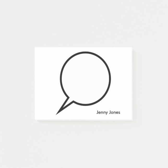 Bloco De Notas Texto do costume do balão da palavra (Frente)