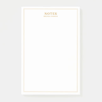 Bloco De Notas Texto Dourado Elegante