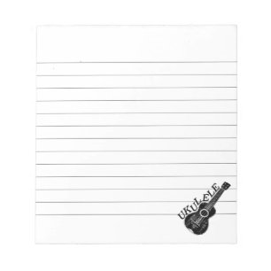 Bloco De Notas Texto E Imagem Do Ukulele Vinculados