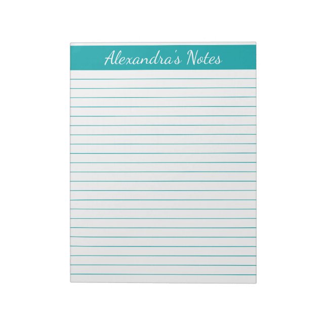 Bloco De Notas Texto Elegante 8,5x11 Personalizado (Invertido)